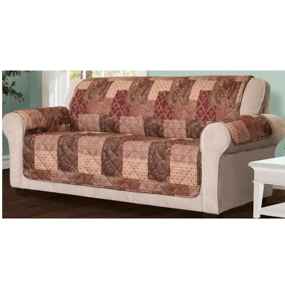 Classic Patchwork Furniture Cover Protector with Armrest